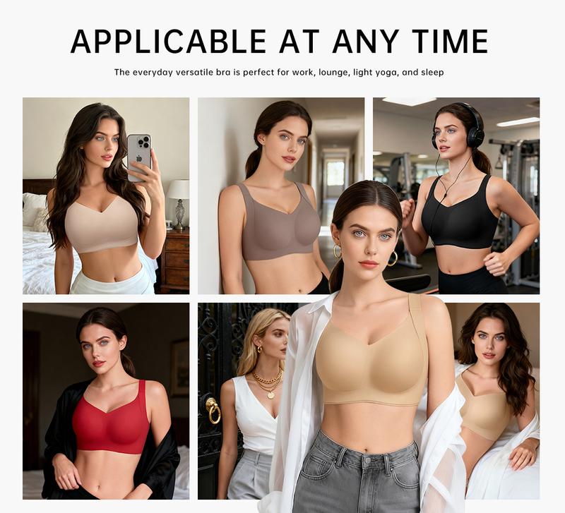 Women Wireless Push Up Jelly Bra Supportive Seamless Bras