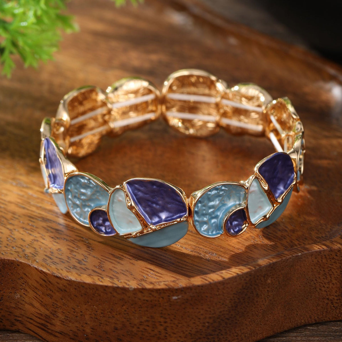 Elegant Pastel Stone Bangle Bracelet