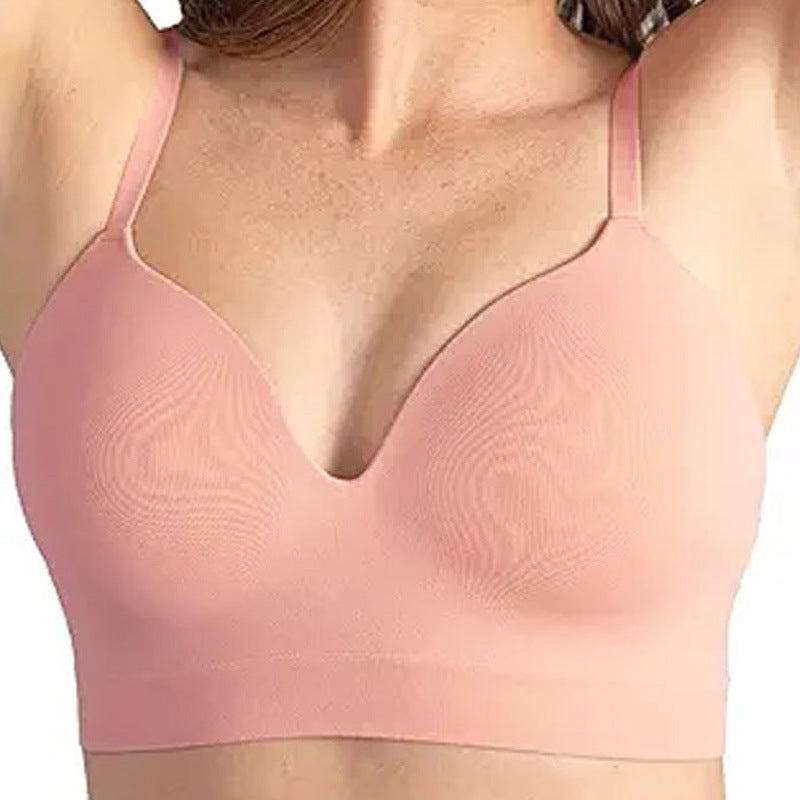 Soft Stretch No Wire Everyday Bra Invisible Under Clothes Intimates - Pink / S