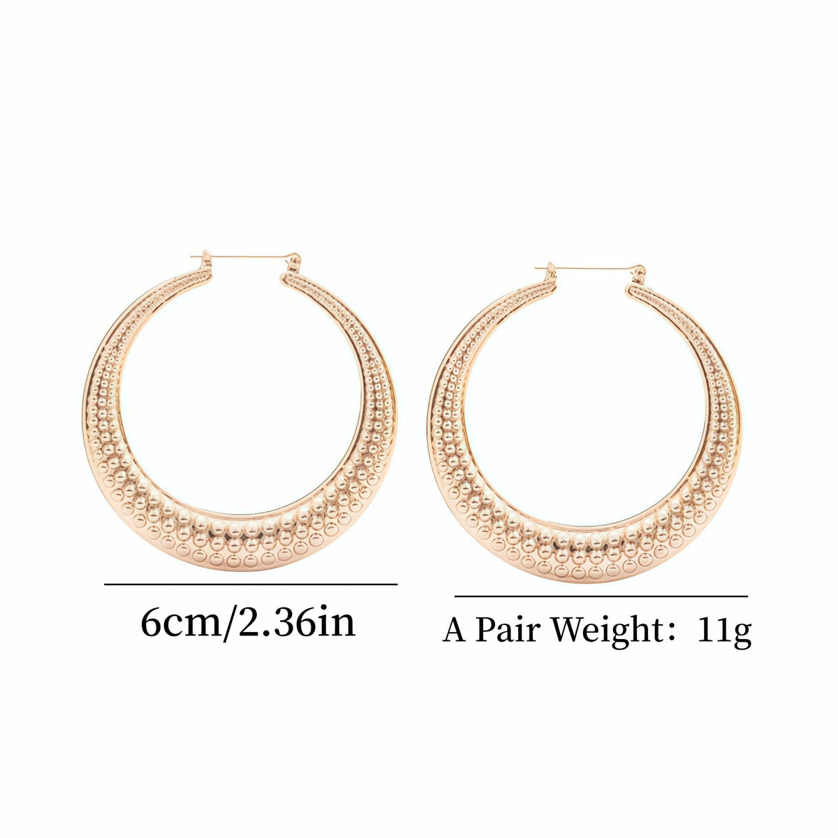 Large Hammered Teardrop Hoop Earrings Bold Textured 14K Gold Plated Statement Hoops - 6cm, kc gold small full moon
