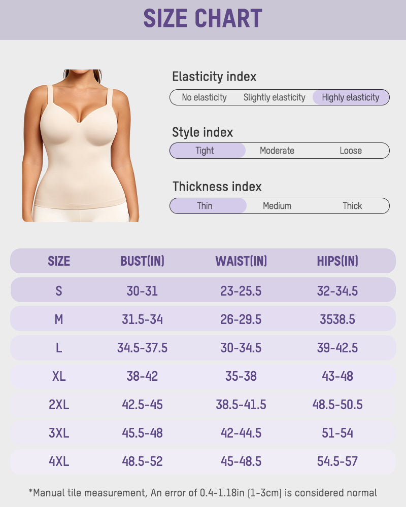 V-Neck Built-In Bra Shaping Cami