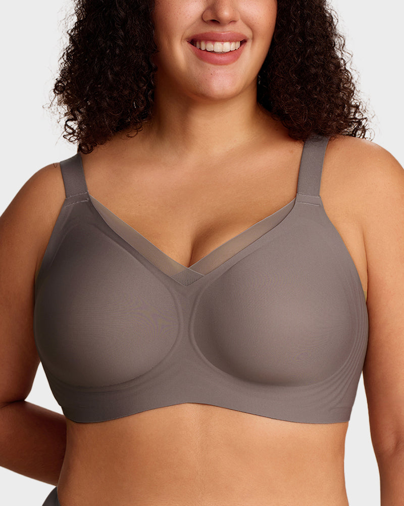 Hugmecurve Womens Wireless Bras V Mesh Comfortable Bralette Supportive