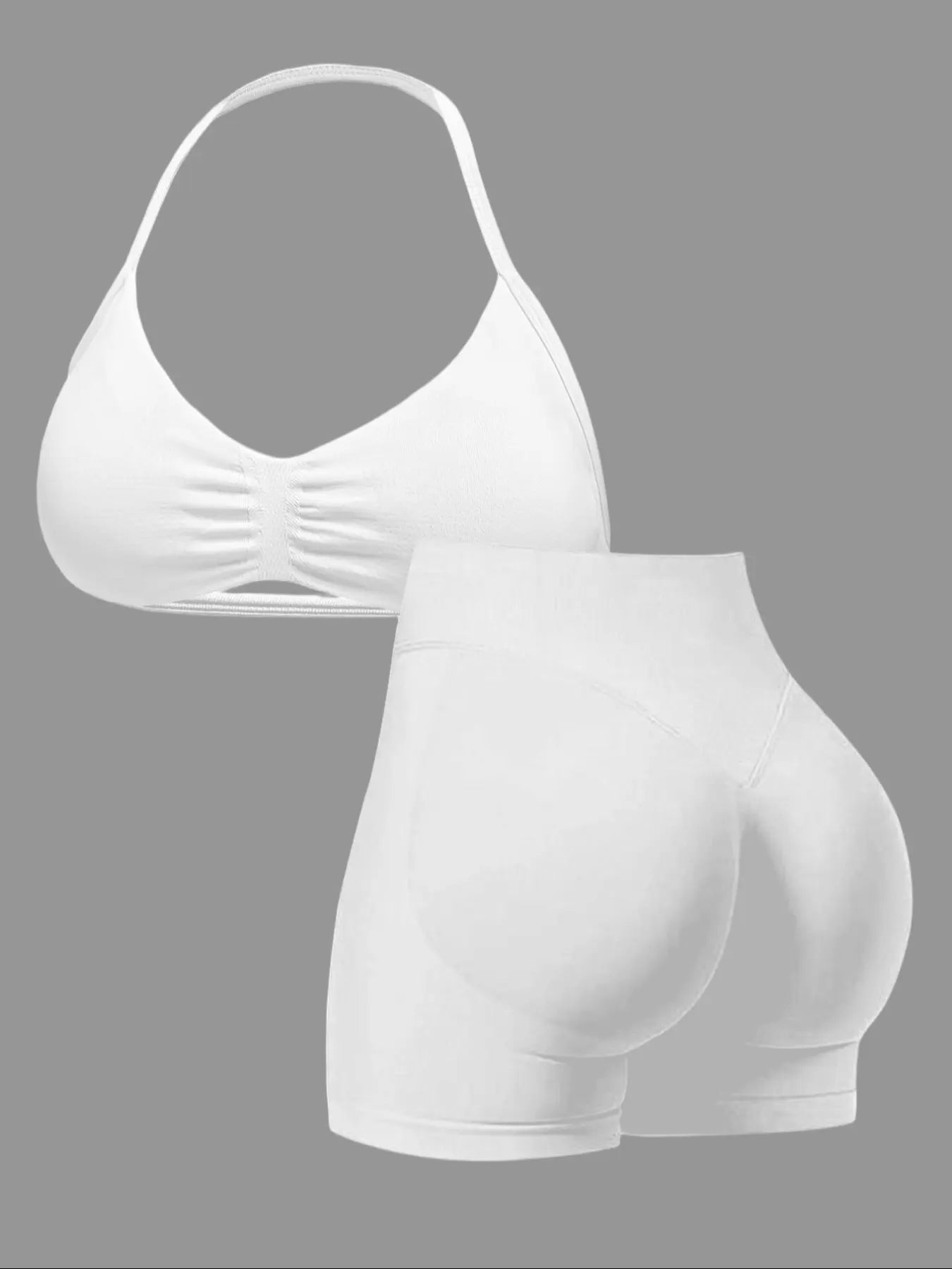 New Women's Sporty Yoga Set, High-Waist Tight-Fitting Shorts and Tank Top