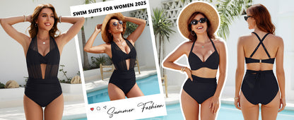 Jelly High Waisted Bikini Sets for Women Tummy Control Swimsuits 2 Piece