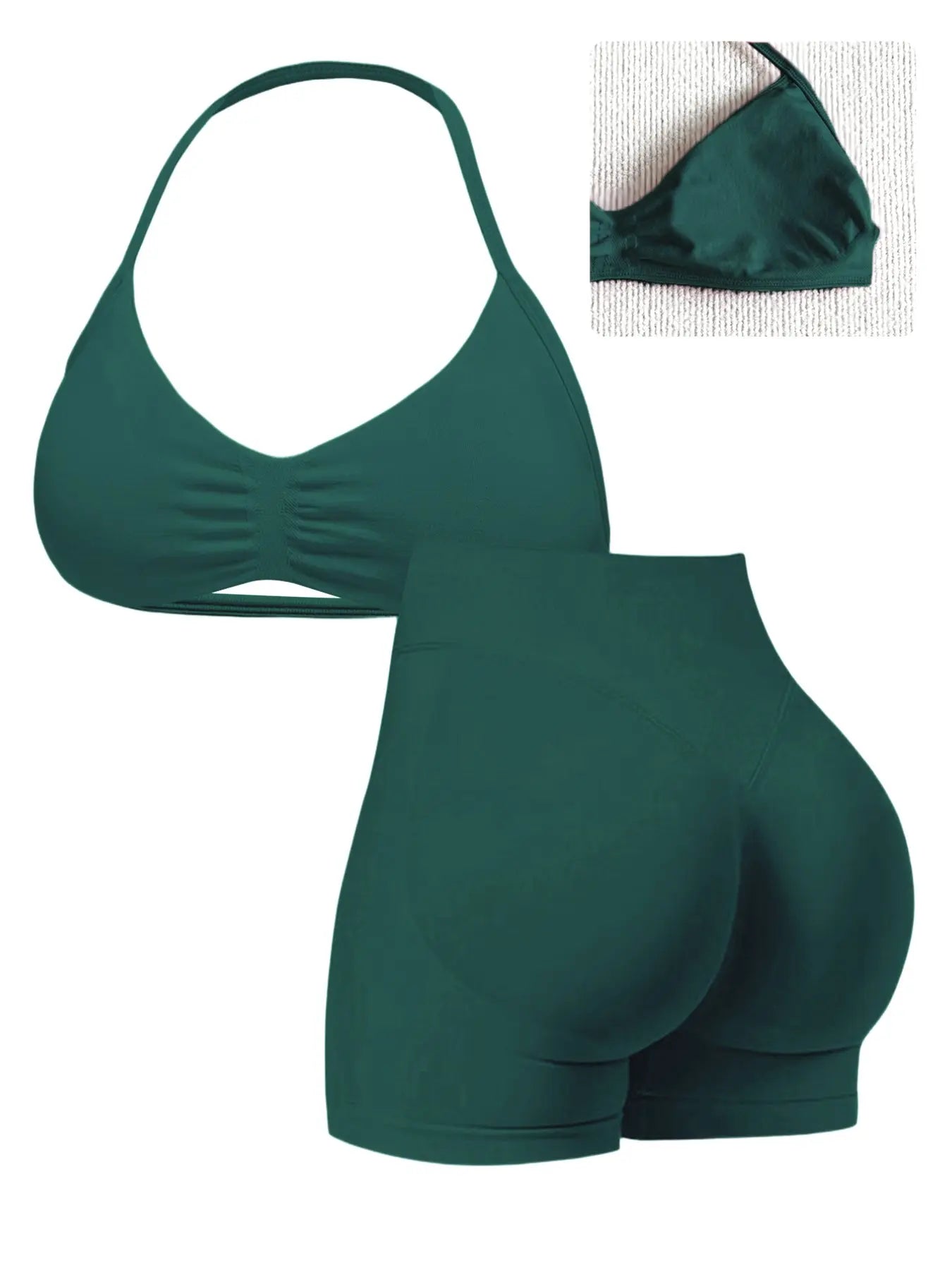 New Women's Sporty Yoga Set, High-Waist Tight-Fitting Shorts and Tank Top