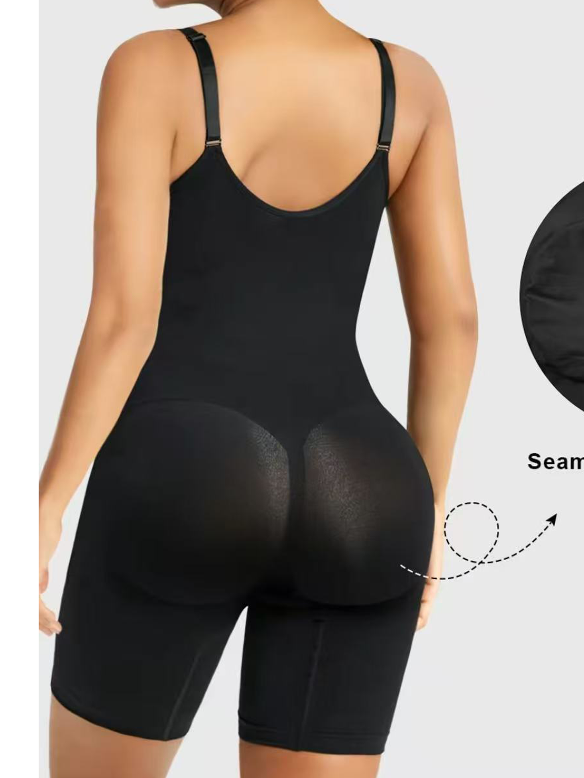 Women's High Elastic Zipper Adjustable Straps Breathable Mesh Design Tummy Control Body Shaper