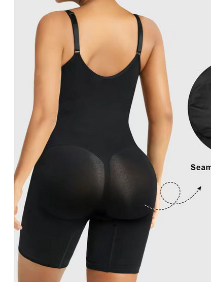 Women's High Elastic Zipper Adjustable Straps Breathable Mesh Design Tummy Control Body Shaper