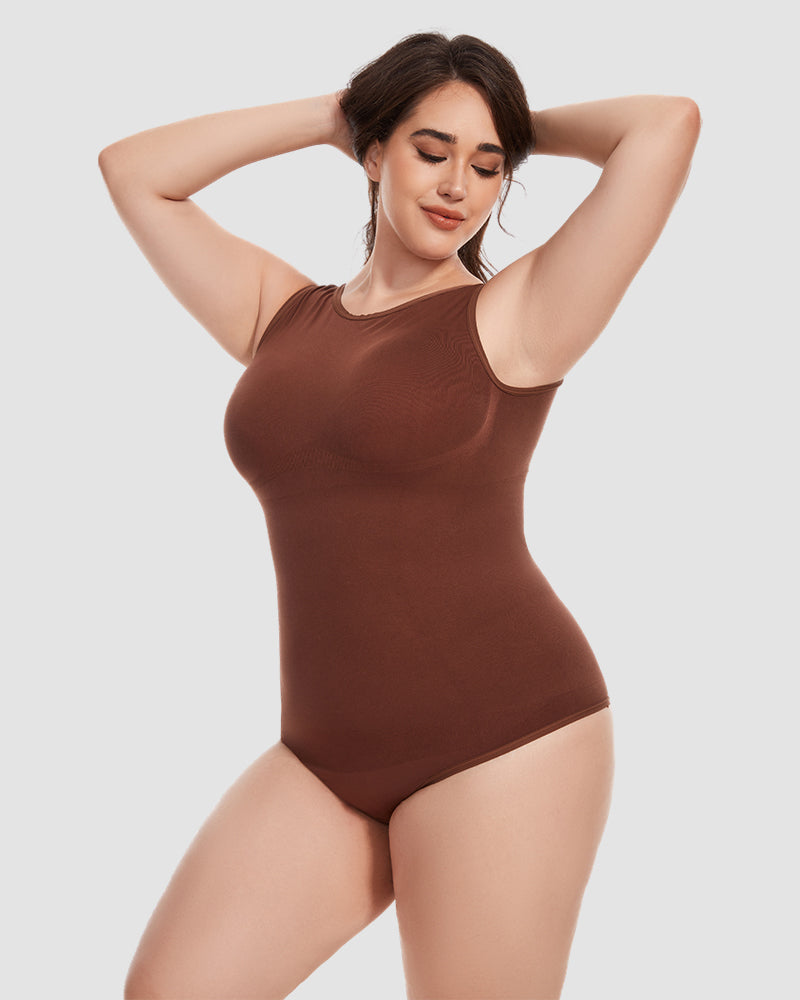 Hugmecurve® Crew Neck Sleeveless Sculpting Bodysuit Shapewear