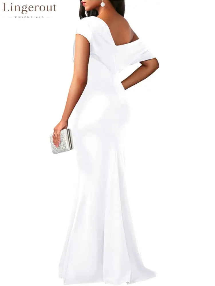 2025 Women’s Elegant Sleeveless Off Shoulder Bodycon Long Formal Party Evening Dress