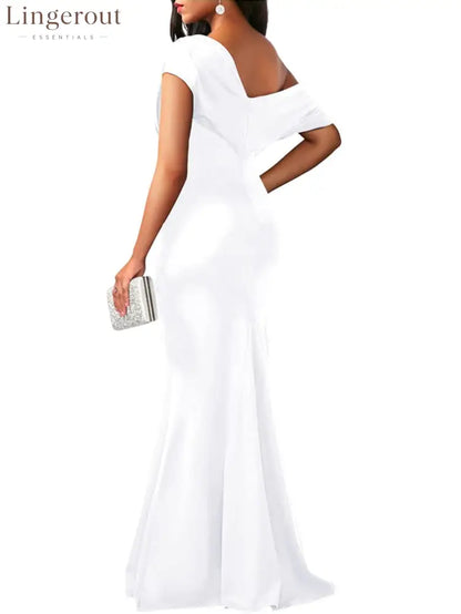 2025 Women’s Elegant Sleeveless Off Shoulder Bodycon Long Formal Party Evening Dress