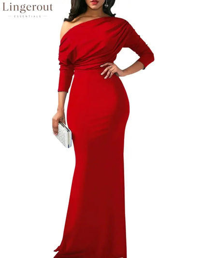 2025 Women’s Elegant Sleeveless Off Shoulder Bodycon Long Formal Party Evening Dress