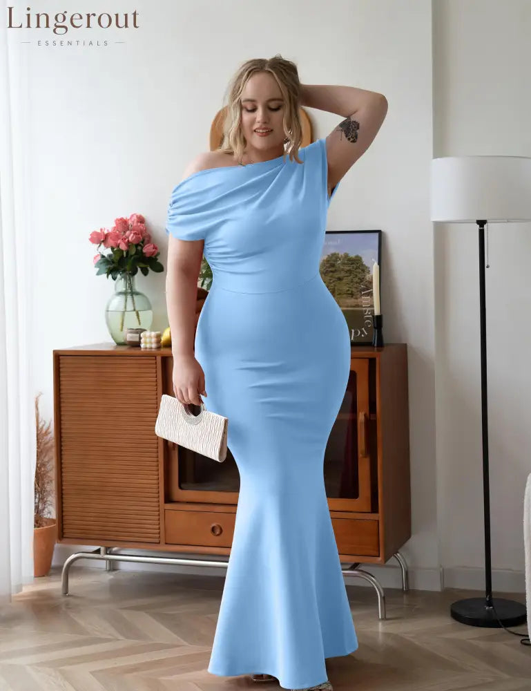 2025 Women’s Elegant Sleeveless Off Shoulder Bodycon Long Formal Party Evening Dress