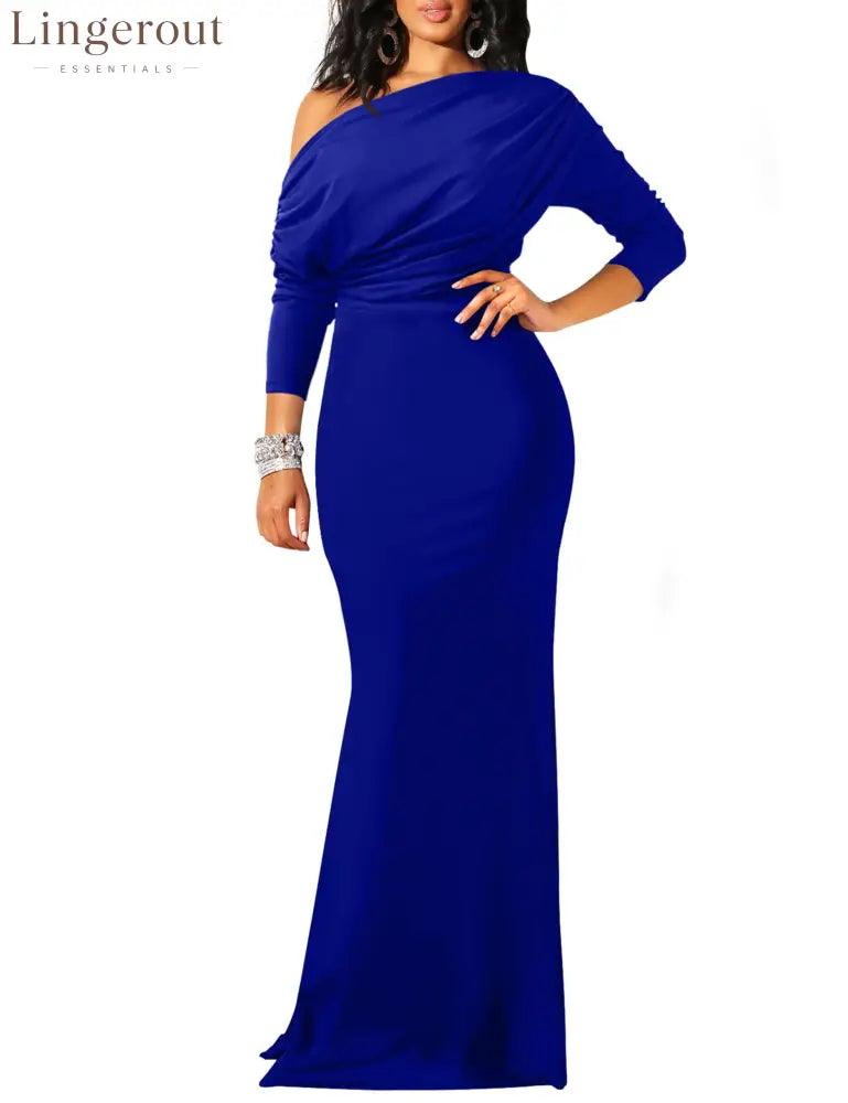 2025 Women’s Elegant Sleeveless Off Shoulder Bodycon Long Formal Party Evening Dress