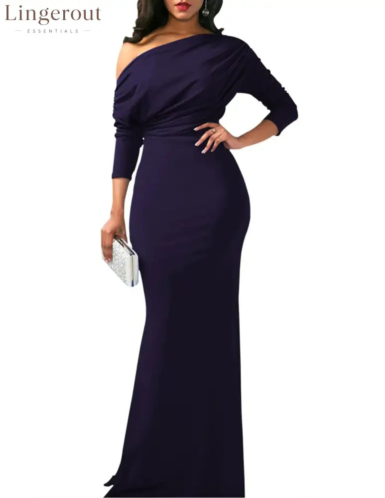 2025 Women’s Elegant Sleeveless Off Shoulder Bodycon Long Formal Party Evening Dress