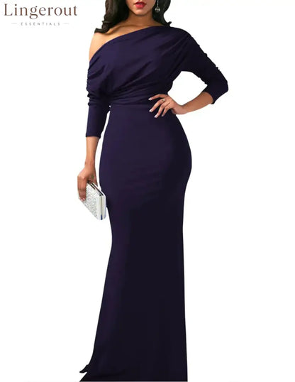 2025 Women’s Elegant Sleeveless Off Shoulder Bodycon Long Formal Party Evening Dress