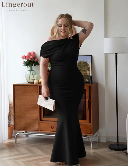 2025 Women’s Elegant Sleeveless Off Shoulder Bodycon Long Formal Party Evening Dress