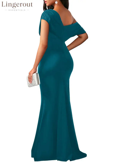 2025 Women’s Elegant Sleeveless Off Shoulder Bodycon Long Formal Party Evening Dress
