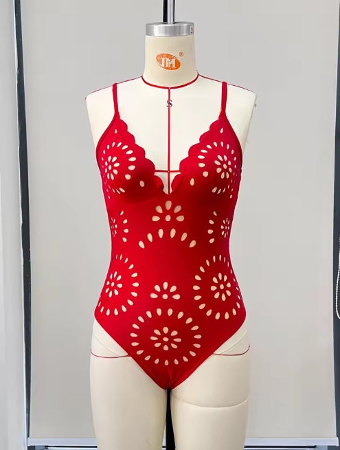 Hugmecurve® Flower Hollow One Piece Swimsuit and Skirt