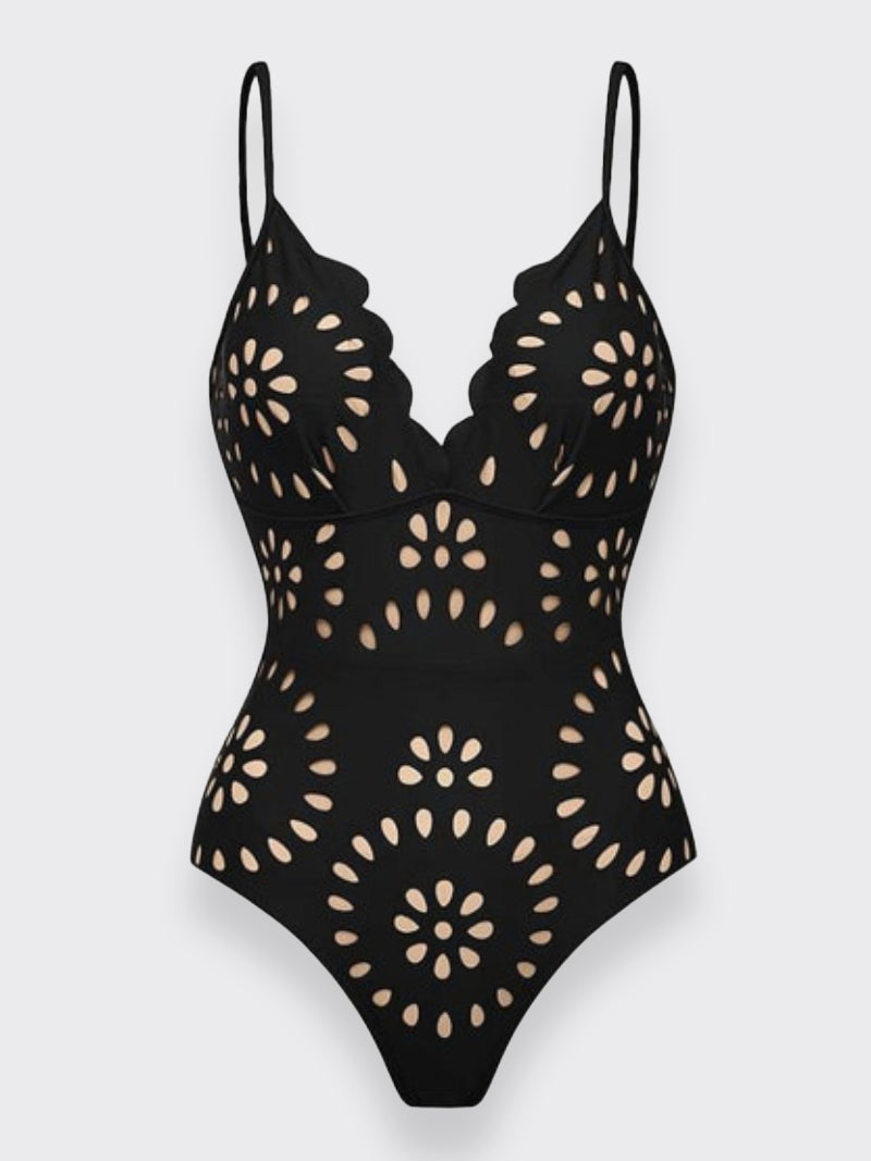 Hugmecurve® Flower Hollow One Piece Swimsuit and Skirt