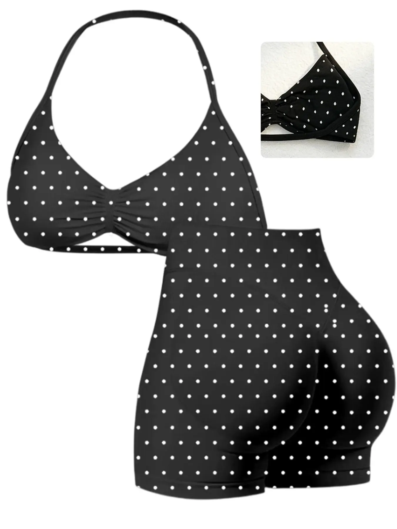 New Women's Sporty Yoga Set, High-Waist Tight-Fitting Shorts and Tank Top