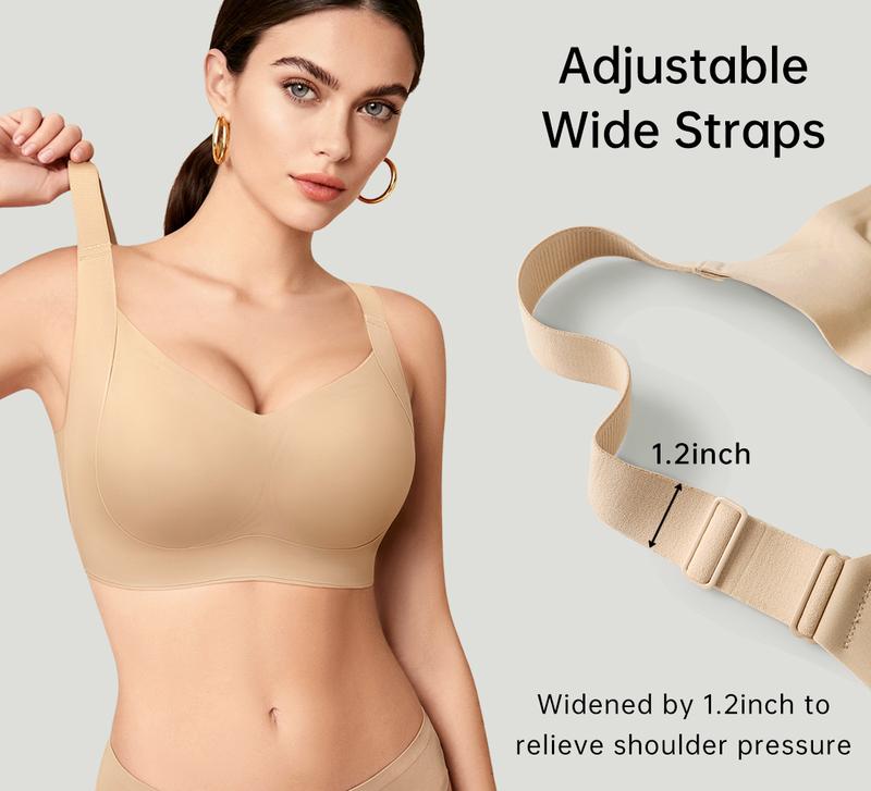 Hugmecurve Women Wireless Push Up Jelly Bra Supportive Seamless Bras