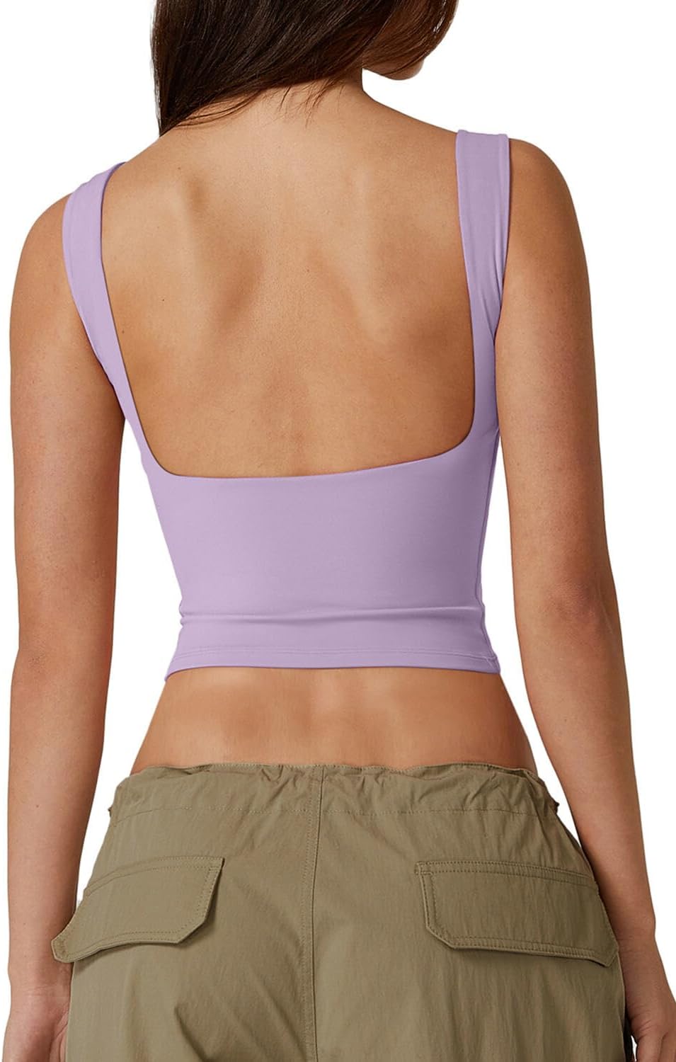 Hugmecurve Women's Sexy Open Back Sleeveless Crop Tank High Neck Slim Fit Cropped Tee Shirt Y2k Tops