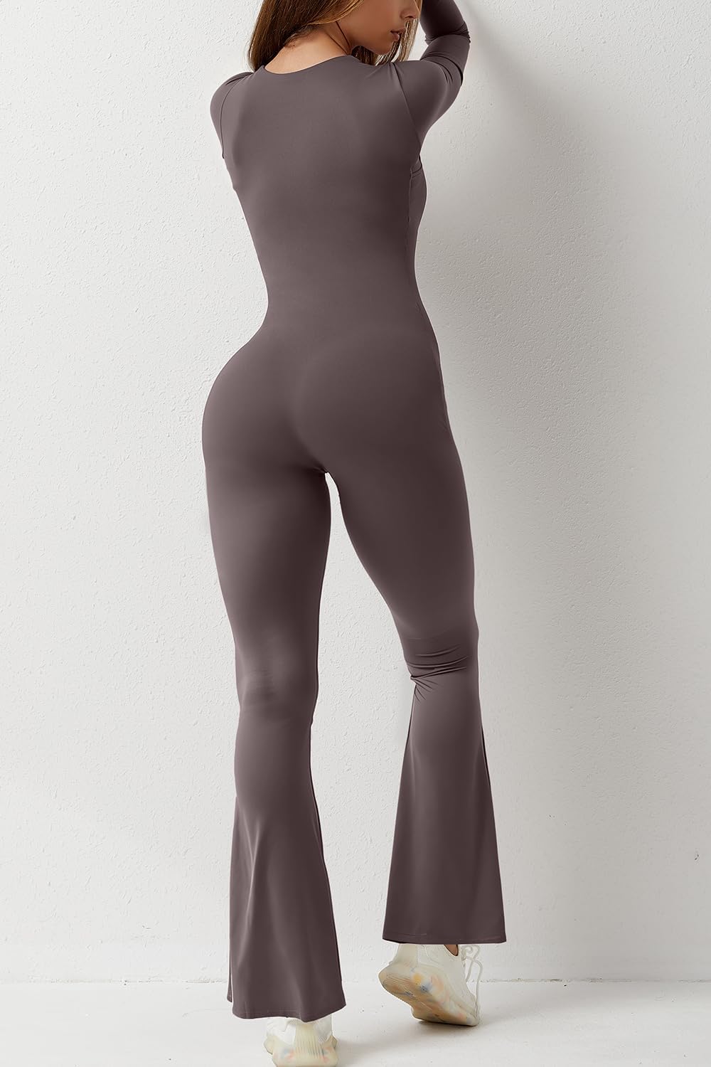 Hugmecurve Jumpsuits for Women Square Neck Wide Leg Full Length Romper Playsuit