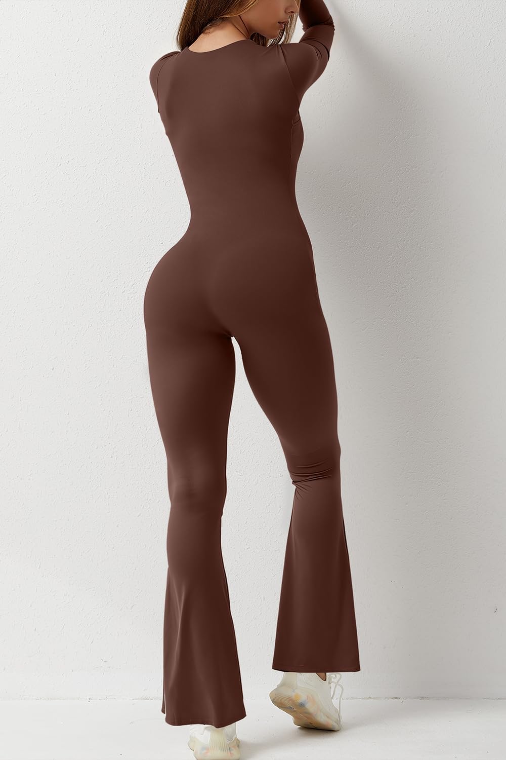 Hugmecurve Jumpsuits for Women Square Neck Wide Leg Full Length Romper Playsuit