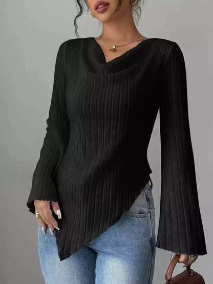 Cowl Neck Ribbed Knit Top | Partner Labels Selection
