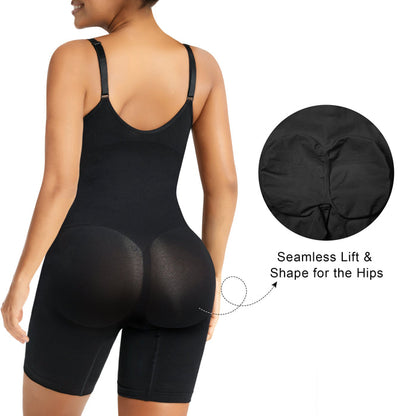 Women's High Elastic Zipper Adjustable Straps Breathable Mesh Design Tummy Control Body Shaper