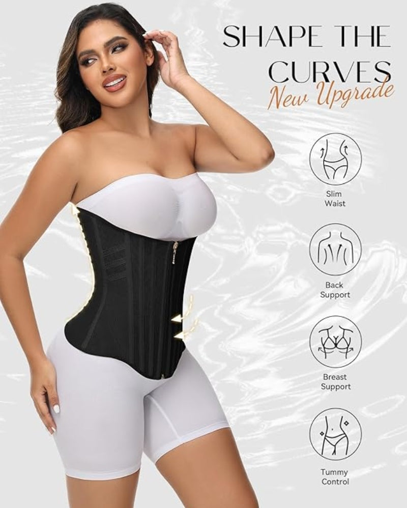 Hugmecurve® Curved Boned Waist Trainer High Compression Tiny Waist Corset