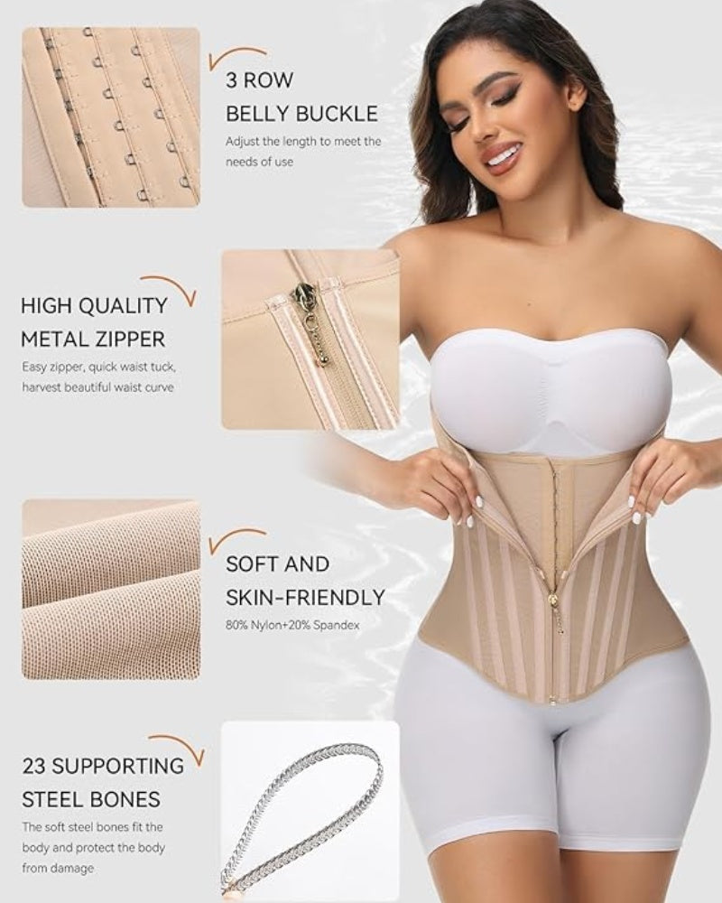 Hugmecurve® Curved Boned Waist Trainer High Compression Tiny Waist Corset