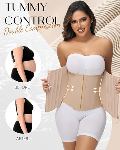 Hugmecurve® Curved Boned Waist Trainer High Compression Tiny Waist Corset
