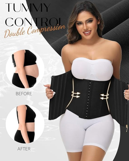 Hugmecurve® Curved Boned Waist Trainer High Compression Tiny Waist Corset