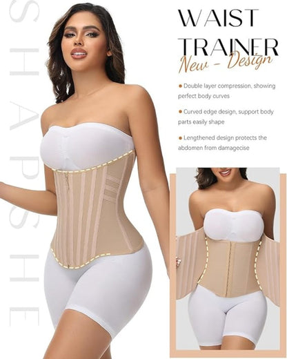 Hugmecurve® Curved Boned Waist Trainer High Compression Tiny Waist Corset