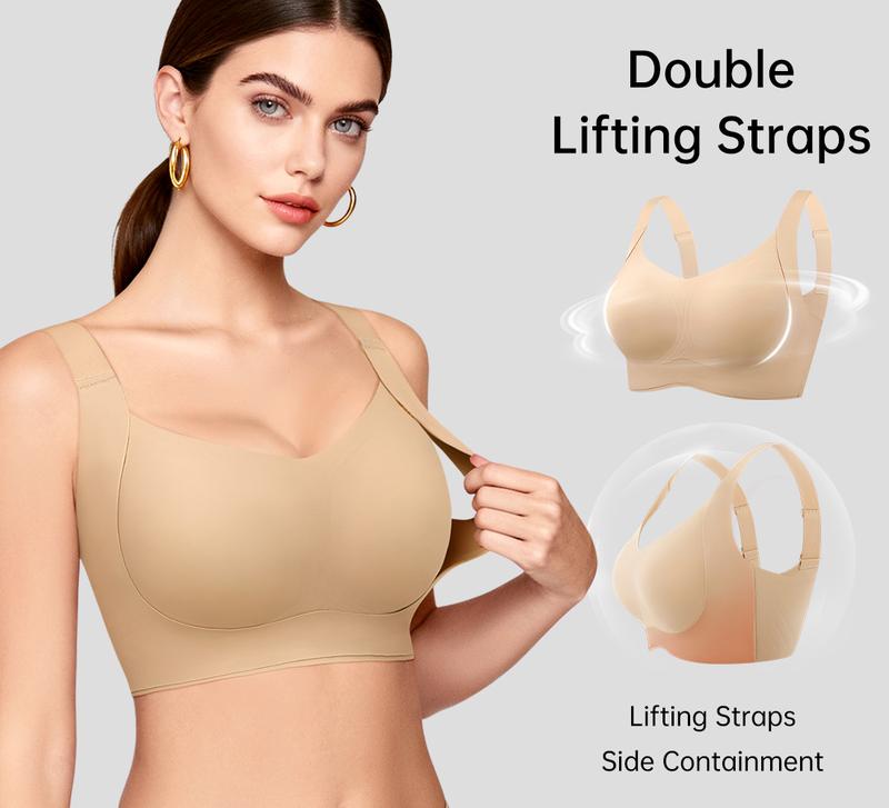 Hugmecurve Women Wireless Push Up Jelly Bra Supportive Seamless Bras