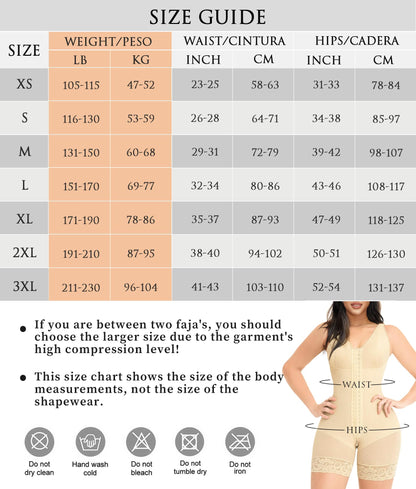 Hugmecurve® Fajas Colombianas Shapewear for Women Tummy Control Post Surgery Full Body Shaper Butt Lifter with Zipper Crotch