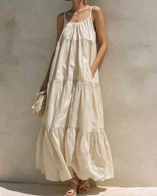 Curvvvy™ Boho Tiered Maxi Dress Flowy Strappy
