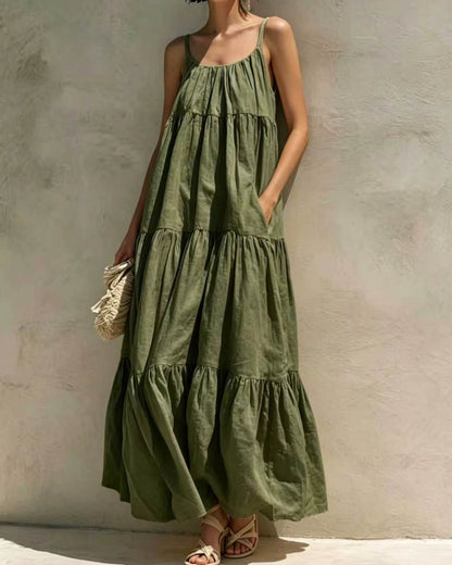 Curvvvy™ Boho Tiered Maxi Dress Flowy Strappy