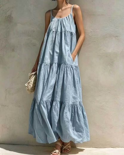 Curvvvy™ Boho Tiered Maxi Dress Flowy Strappy