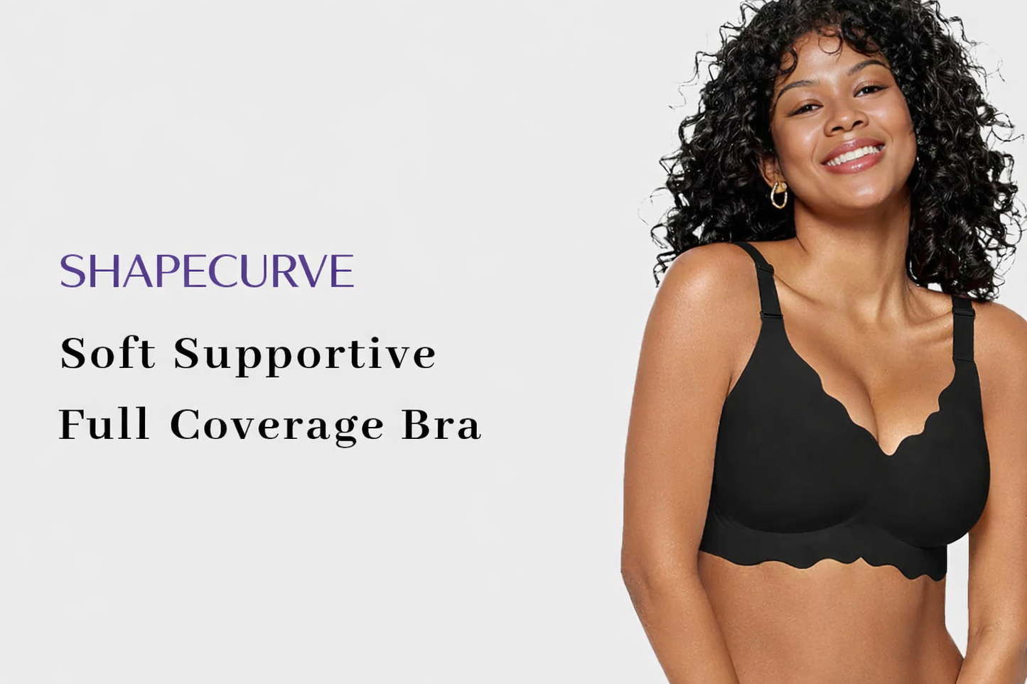 Hugmecurve Soft Full Coverage Scalloped Wireless Jelly Bra