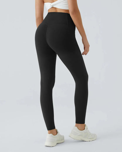 Leopard High Waisted Tummy Control Workout Leggings with Side Pockets