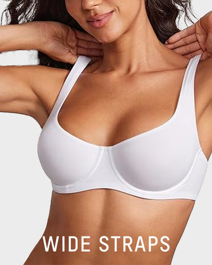 Hugmecurve Underwire Support Seamless Unlined Balconette Bra