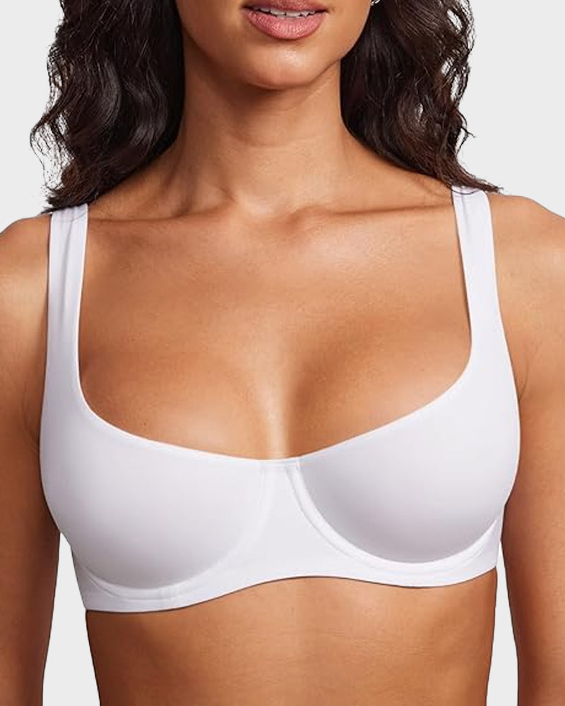 Hugmecurve Underwire Support Seamless Unlined Balconette Bra