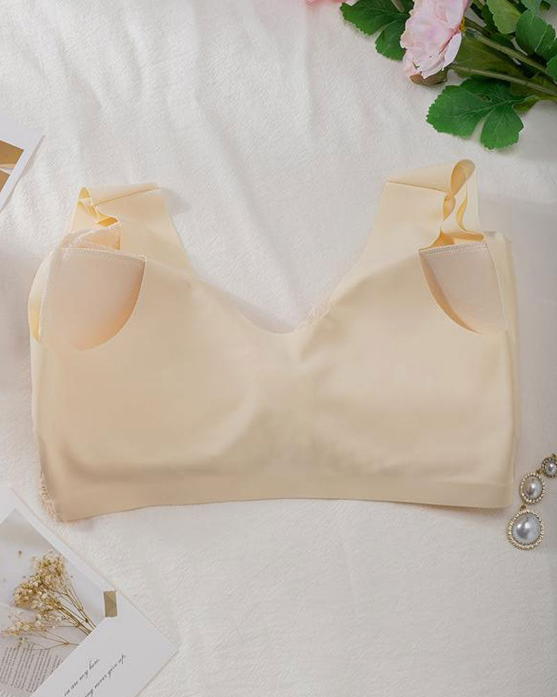 Hugmecurve® Women's Contrast Lace Hook & Eye Front PushUp Bra