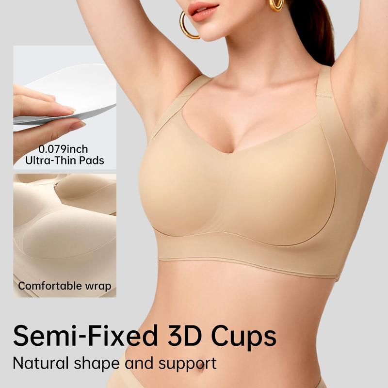 Hugmecurve Women Wireless Push Up Jelly Bra Supportive Seamless Bras