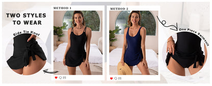 One Piece Tummy Control Tie Knot Swimsuits