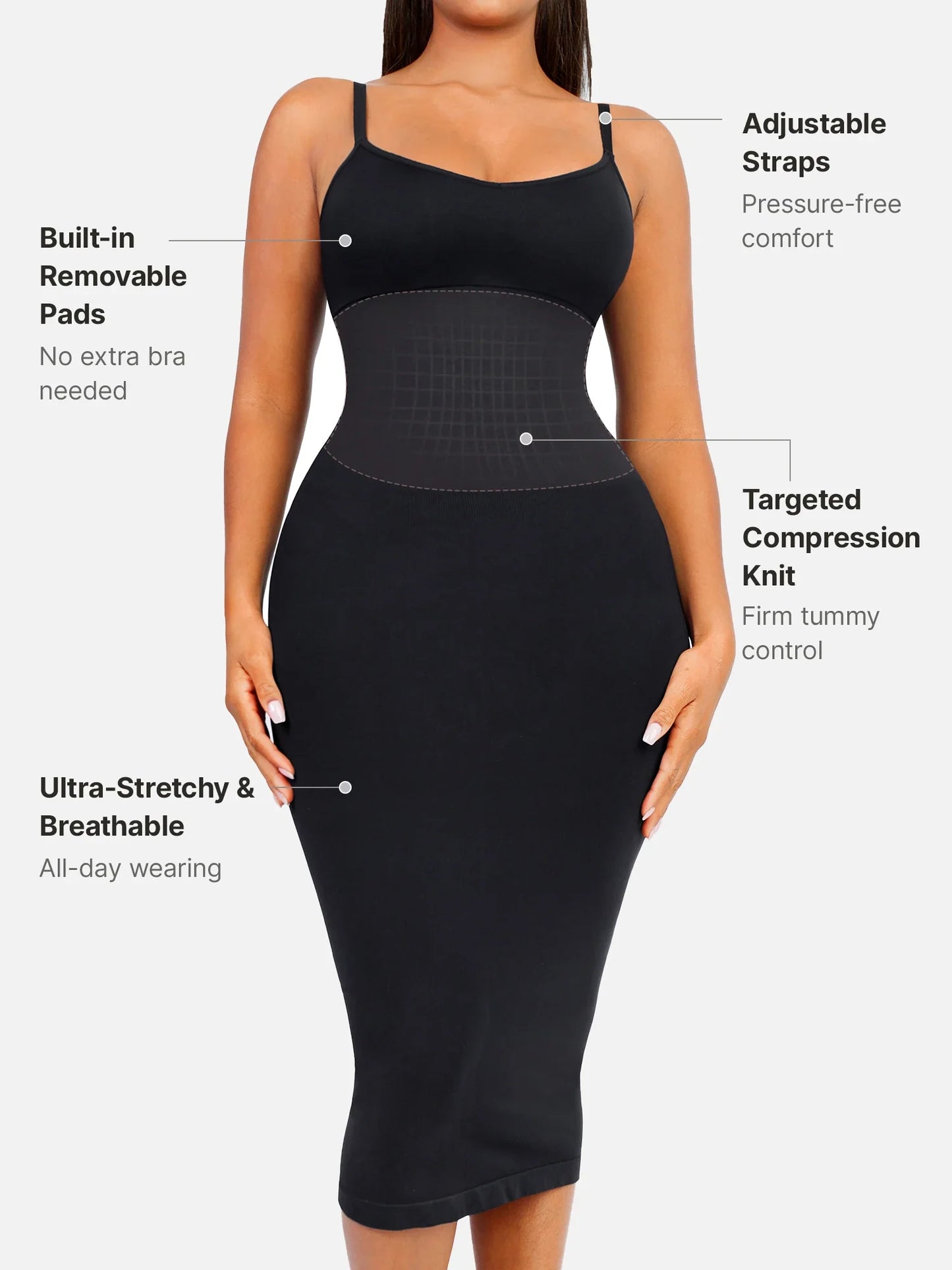 Seamless Midi Body Shaper Dress