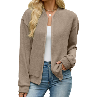 Zip Knit Casual Sweatshirt Outerwear
