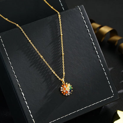 ✨ LIMITED-TIME 30% OFF! ✨ Colorful Firework Stud Earrings – Cubic Zirconia 18K Plated Festive 🎆 - 🔥 Only Necklace